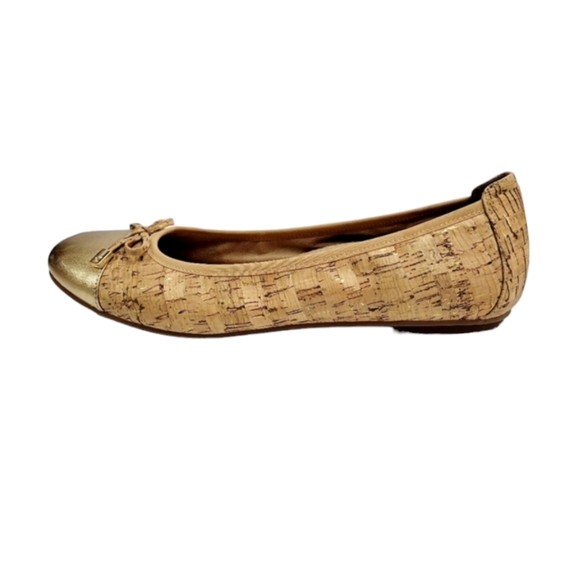 Vionic Minna Leather Gold Toe Cork Slip On Ballet Flats Shoes Size 10 - Picture 5 of 14